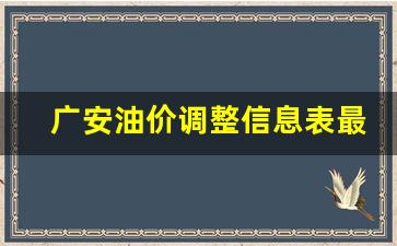 广安今日油价查询-广安油价调整信息表最新