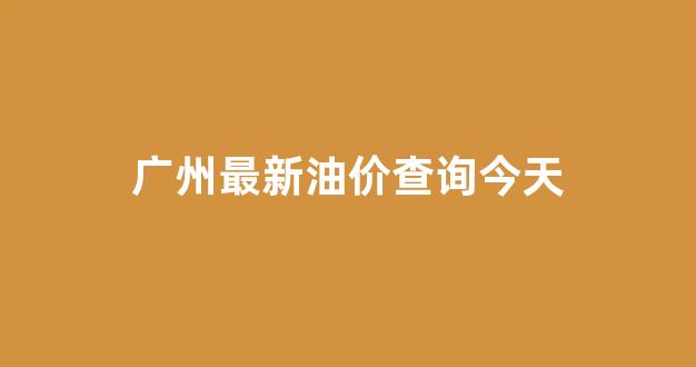 广州最新油价查询今天_广州最新油价查询今天价格