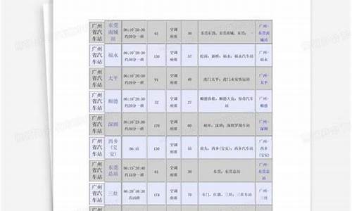 汽车东站时刻表查询-广州汽车站时刻表查询