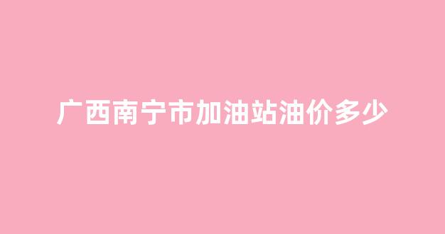 广西南宁市加油站油价多少_广西南宁市加油站油价多少钱一升
