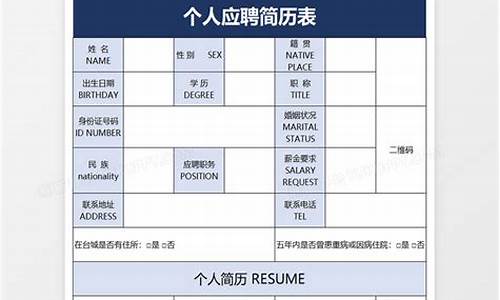 应聘简历表格 个人简历自我评价_应聘简历表