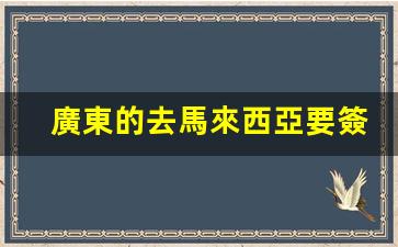 廣東的去馬來西亞要簽證嗎(廣東人去馬來西亞)