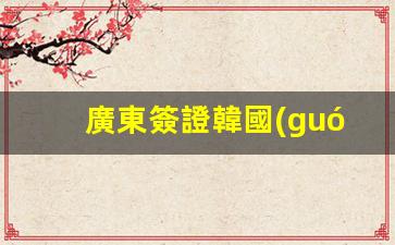 廣東簽證韓國(guó)怎么簽證(廣東辦簽證)