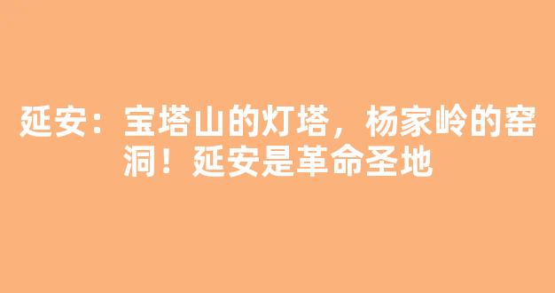 延安：宝塔山的灯塔，杨家岭的窑洞！延安是革命圣地