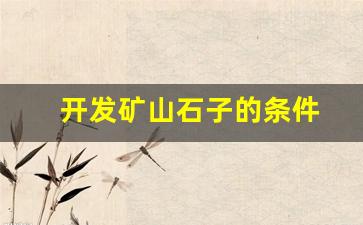 开发矿山石子的条件(石头矿山开采需要哪些证件)_https://www.jumanxin.com_科创板_第1张