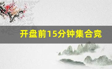开盘前15分钟集合竞价如何交易(开盘前15分钟集合竞价如何交易视频)_https://www.gdbxwh.com_淘宝运营_第1张