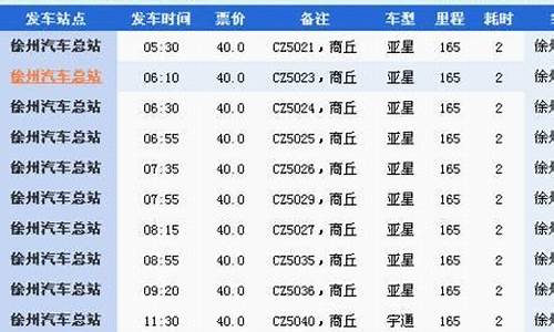 徐州长途汽车站时刻表查询_徐州汽车站时刻表查询