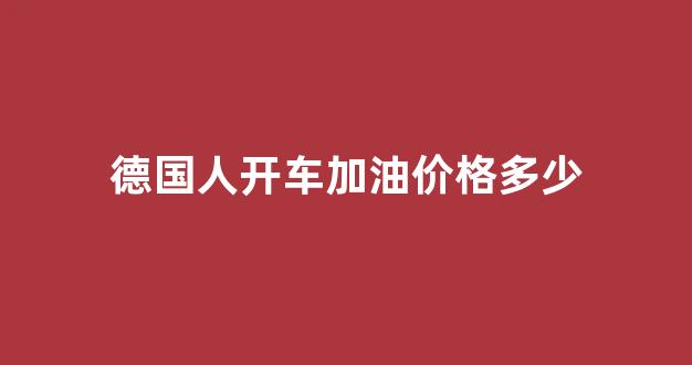 德国车加什么油_德国人开车加油价格多少