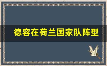 荷兰队的德容-德容在荷兰国家队阵型