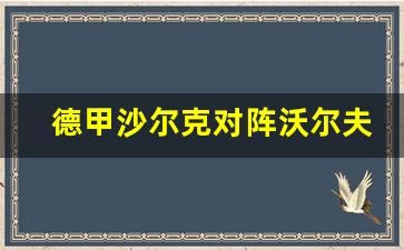 德甲沙尔克对阵沃尔夫-德甲沙尔克降级
