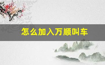 怎么加入万顺叫车(怎样加入万顺叫车)_https://www.hangfeite.com_科创板_第1张
