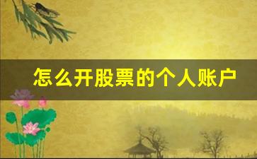 怎么开股票的个人账户(股票开户流程网上开户)_https://www.rzcpcj.com_天猫运营_第1张