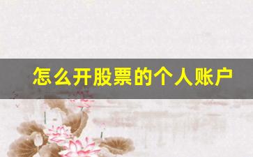 怎么开股票的个人账户佣金多少(开股票账户怎么挣钱)_https://www.tuogunzhijia.com_道指期货_第1张