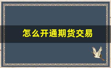 怎么开通期货交易(怎么开设期货账户)_https://www.xzdzcjn.com_深交所_第1张