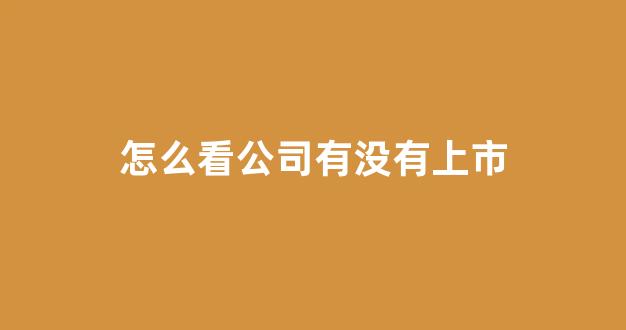 怎么看公司有没有上市(怎么看公司上没上市)_https://www.shshucaipeisong.com_上交所_第1张