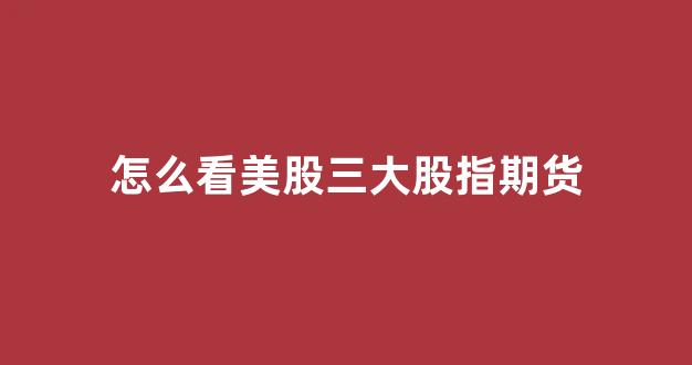 怎么看美股三大股指期货(怎么看美股三大股指期货合约数量)_https://www.wguangz.com_大商所_第1张