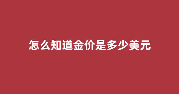 怎么知道金价是多少美元_怎么看金价