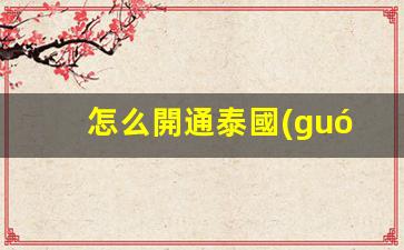 怎么開通泰國(guó)銀行卡賬號(hào)(泰國(guó)銀行卡開通網(wǎng)銀)