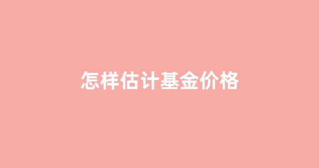 基金怎么估算_怎样估计基金价格