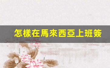 怎樣在馬來西亞上班簽證(馬來西亞人辦中國工作簽證)