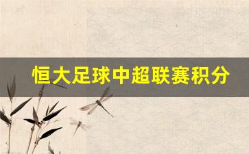 恒大足球俱乐部中超冠军-恒大足球中超联赛积分榜