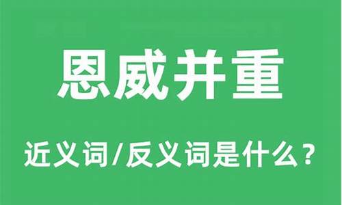 恩威并重是什么意思啊-恩威并重是什么意思