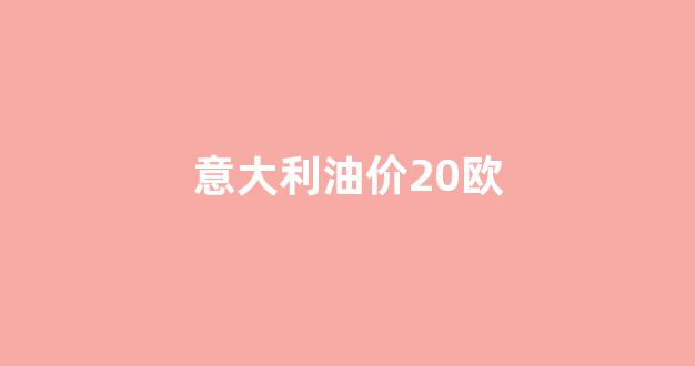意大利加油站_意大利油价20欧
