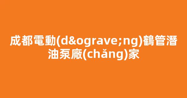 成都電動(dòng)鶴管潛油泵廠(chǎng)家(1)