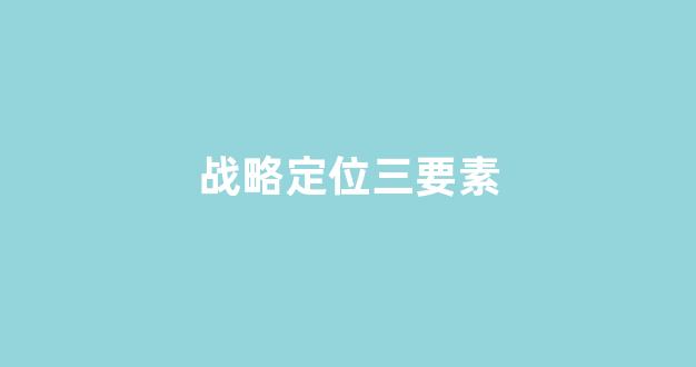 战略定位三要素(战略定位三要素是指)_https://www.brunchezvous.com_旅游攻略_第1张