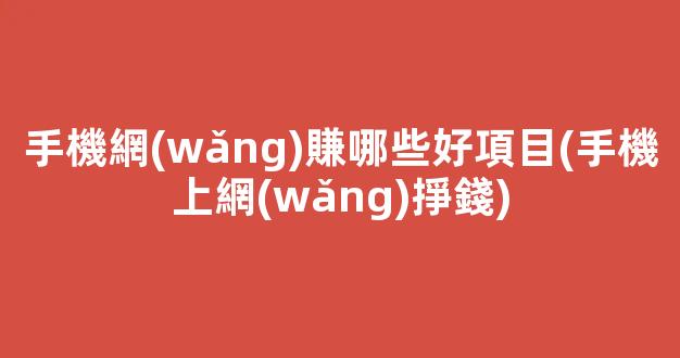 手機網(wǎng)賺哪些好項目(手機上網(wǎng)掙錢) - 嚴(yán)選資源大全