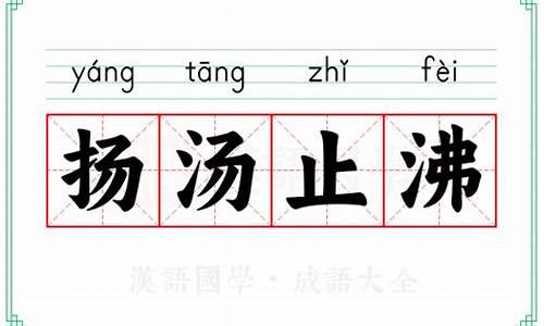 扬汤止沸还是以汤止沸-扬汤止沸用的是什么