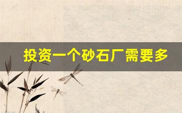 投资一个砂石厂需要多少钱(开沙场需要投资多少钱)_https://www.wanyuyiyao.com_北交所_第1张