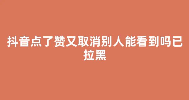 抖音点了赞又取消别人能看到吗已拉黑