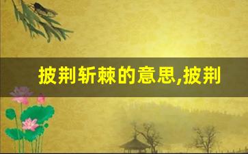 披荆斩棘的意思,披荆斩棘的近义词反义词,披荆斩棘造句例句,披荆斩棘出处及解释-第1张图片-我的生活随想