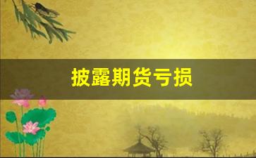 披露期货亏损(期货市场亏损)_https://www.fzdzcxj.com_科创板_第1张