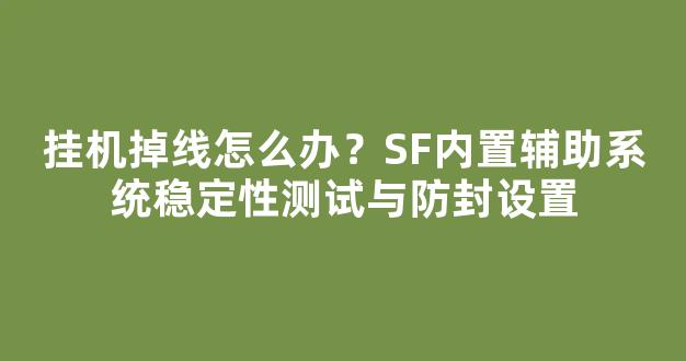 挂机掉线怎么办？SF内置辅助系统稳定性测试与防封设置