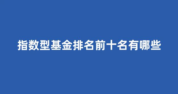指数型基金排名前十名有哪些(指数型基金排名前十名有哪些品种)_https://www.ccit-cctv.com_上交所_第1张