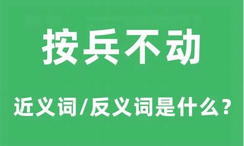 按兵不动是什么短语-按兵不动的意思指什么