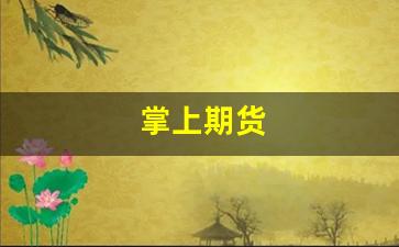 掌上期货(掌上期货是什么公司的)_https://www.xzdzcjx.com_创业板_第1张