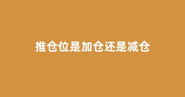 推仓位是加仓还是减仓(推仓位是加仓还是减仓呢)_https://www.luoxuangg888.com_上交所_第1张