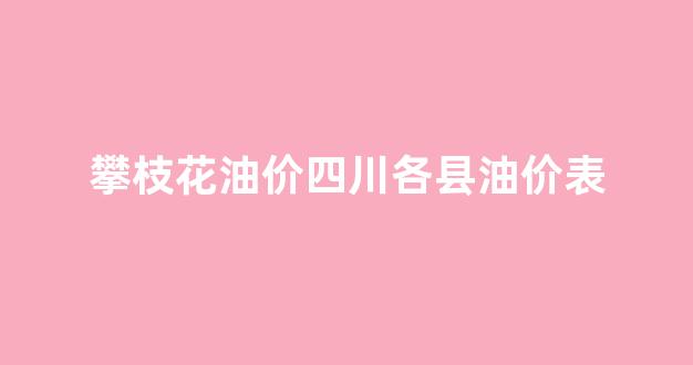 攀枝花油价四川各县油价表_攀枝花市汽油价格
