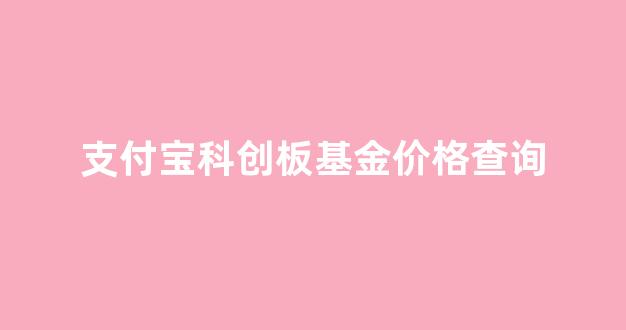 支付宝创业板基金_支付宝科创板基金价格查询