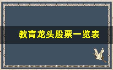 教育龙头股票一览表(教育龙头股票一览表图片)_https://www.qldgs.com_内盘期货_第1张
