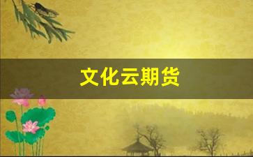 文化云期货(文化期货指数)_https://www.xzdzcjn.com_上交所_第1张