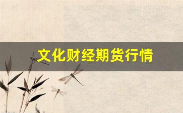 文化财经期货行情(文化财经期货圈)_https://www.hangfeite.com_深交所_第1张