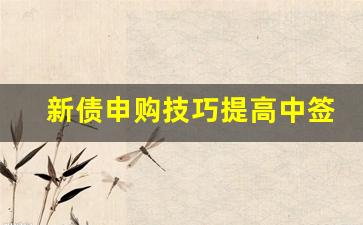 新债申购技巧提高中签率很简单(新债新股申购如何提高中签率)_https://www.brunchezvous.com_自由行_第1张