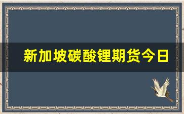 新加坡碳酸锂期货今日行情(新加坡碳酸锂期货今日行情价格)_https://www.rzcpcj.com_开网店_第1张