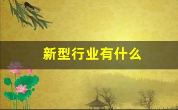 新型行业有什么(新型行业有什么好项目可以做)_https://www.taocizhiliang.com_装修公司_第1张