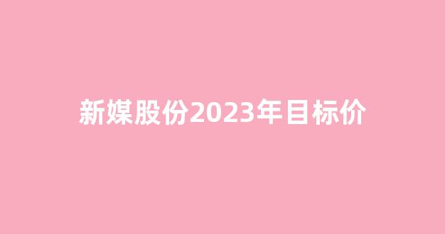 新媒股份2023年目标价(新媒股份未来)_https://www.ljyuan-tech.com_创业板_第1张