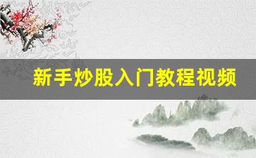 新手炒股入门教程视频(新手炒股步骤视频)_https://www.syklpowerbike.com_北交所_第1张